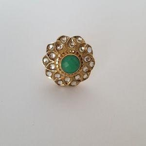 Stella & Dot Saveena Flower Ring Gold Adjustable